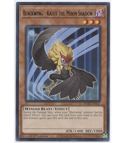 遊戯王　Blackwing - Silverwind the Ascendant Blackwing - Silverwind the Ascendant - L5DD-ENC29 - Commo